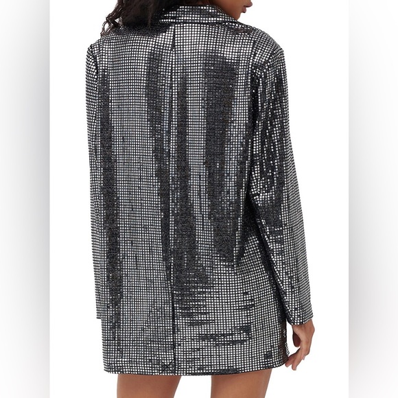 Oversized Metallic Sequin Blazer - Picture 8 of 9